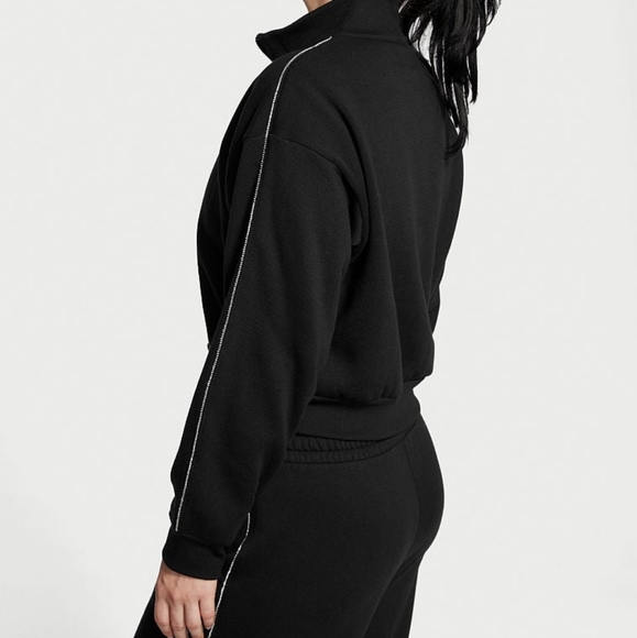 Cotton Fleece Mock-Neck Half-Zip - Picture 5 of 16